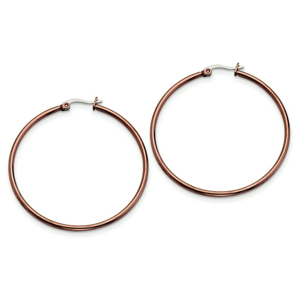 Stainless Steel Chocolate IP plated 48mm Hoop Earrings Stainless Steel Chocolate IP plated 48mm Hoop Earrings